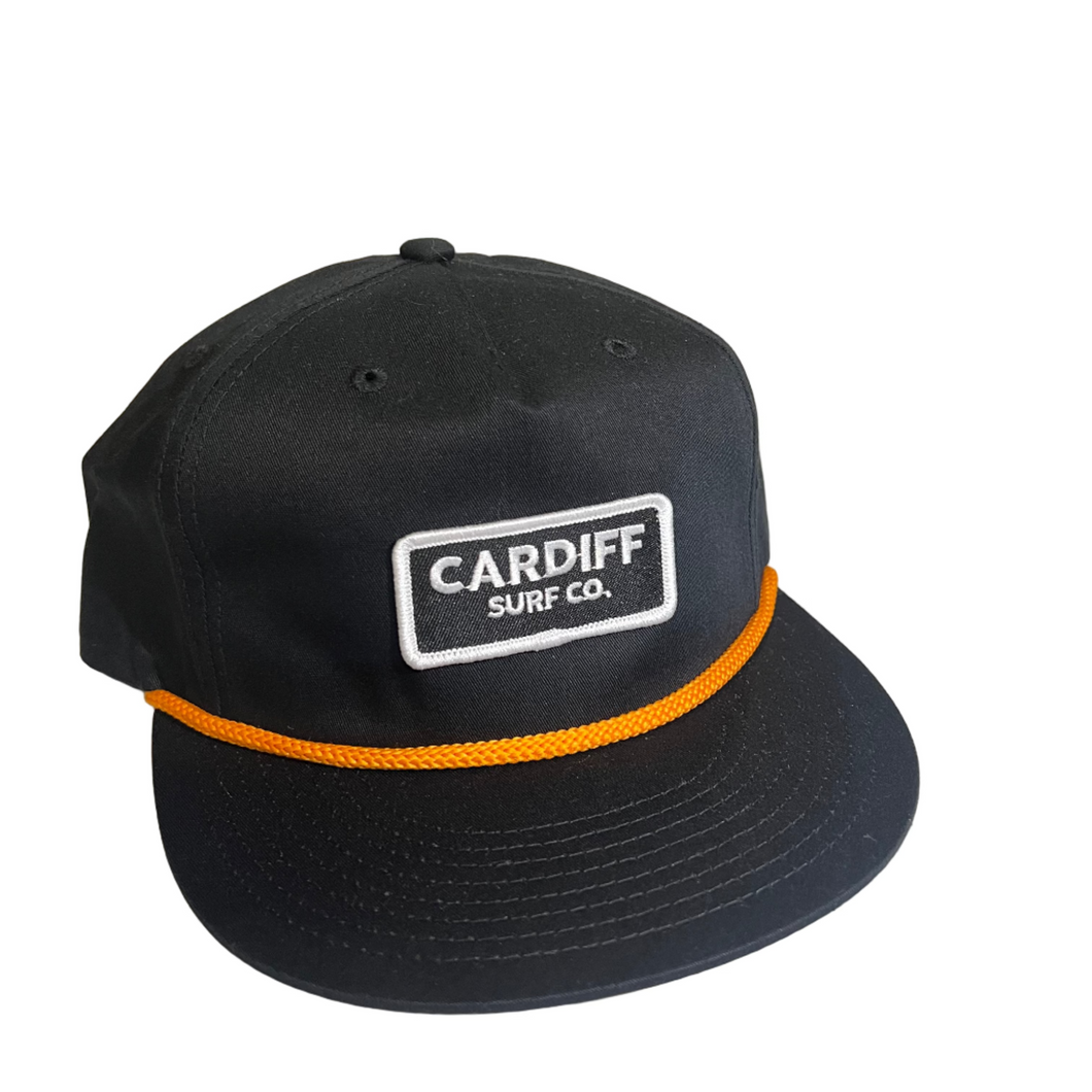 CSC Unstructured Black Hat with Yellow Rope