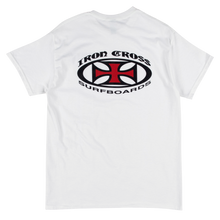 Load image into Gallery viewer, Iron Cross Surfboards S/S White Tee
